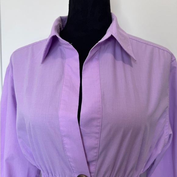 Zara Shirred Waist Midi Dress Lilac - Picture 4 of 12